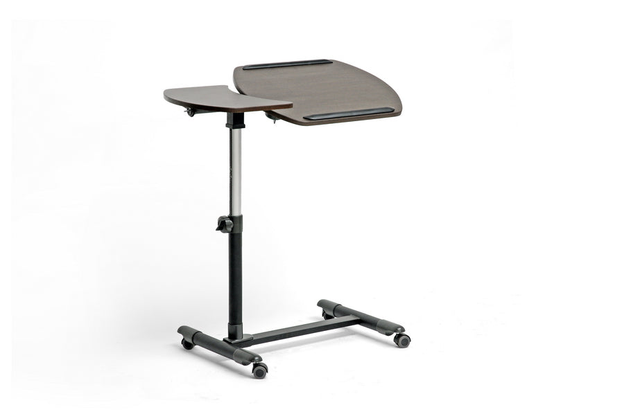 Baxton Studio Olsen Brown Wheeled Laptop Tray Table With Tilt Control