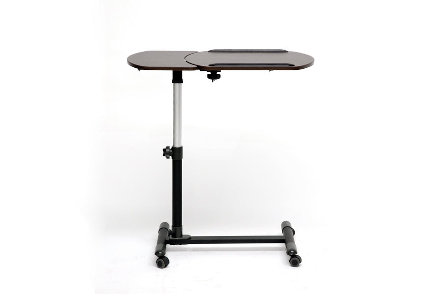 Baxton Studio Olsen Brown Wheeled Laptop Tray Table With Tilt Control