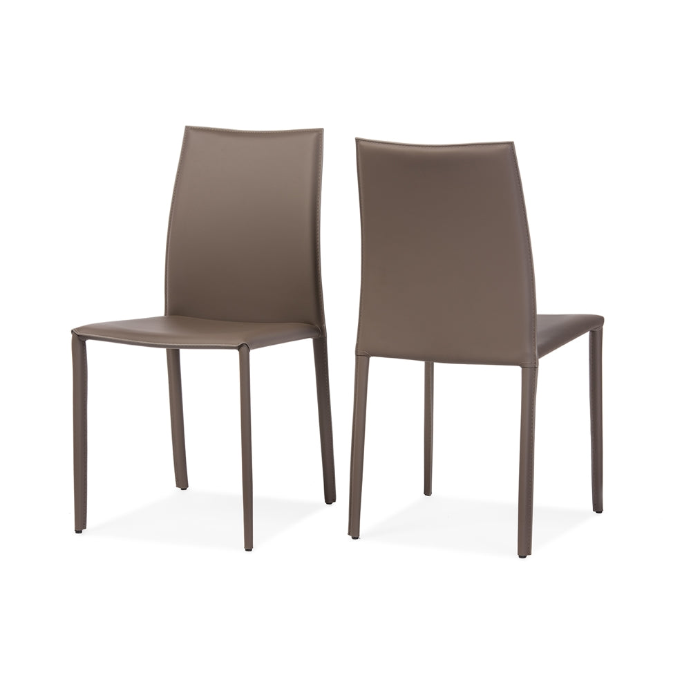 Baxton Studio Rockford Modern And Contemporary Taupe Bonded Leather Upholstered Dining Chair (Set Of 2)