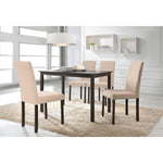 Load image into Gallery viewer, Baxton Studio Andrew Contemporary Espresso Wood Beige Fabric 5 Pc Dining Set
