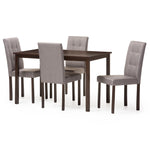 Load image into Gallery viewer, BAXTON STUDIO ANDREW MODERN AND CONTEMPORARY 5-PIECE GREY FABRIC UPHOLSTERED GRID-TUFTING DINING SET
