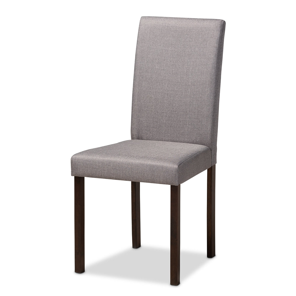 Baxton Studio Andrew Contemporary Espresso Wood Grey Fabric Dining Chair (Set Of 4)