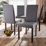 Load image into Gallery viewer, Baxton Studio Andrew Contemporary Espresso Wood Grey Fabric Dining Chair (Set Of 4)
