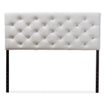 Load image into Gallery viewer, BAXTON STUDIO VIVIANA MODERN AND CONTEMPORARY WHITE FAUX LEATHER UPHOLSTERED BUTTON-TUFTED QUEEN SIZE HEADBOARD
