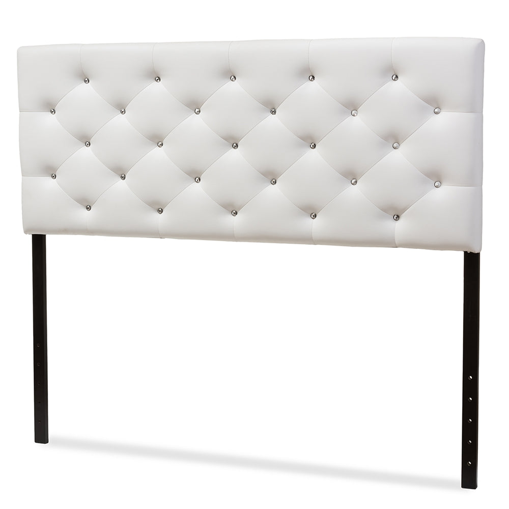 Baxton Studio Viviana Modern And Contemporary White Faux Leather Upholstered Button-Tufted Full Size Headboard