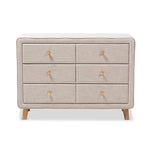 Load image into Gallery viewer, Baxton Studio Jonesy Mid-Century Beige Linen Upholstered 6-Drawer Dresser
