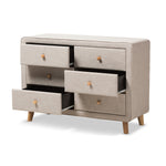 Load image into Gallery viewer, Baxton Studio Jonesy Mid-Century Beige Linen Upholstered 6-Drawer Dresser
