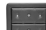 Load image into Gallery viewer, Baxton Studio Stella Crystal Tufted Black Upholstered Modern Nightstand
