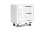 Load image into Gallery viewer, BAXTON STUDIO STELLA CRYSTAL TUFTED WHITE UPHOLSTERED MODERN NIGHTSTAND
