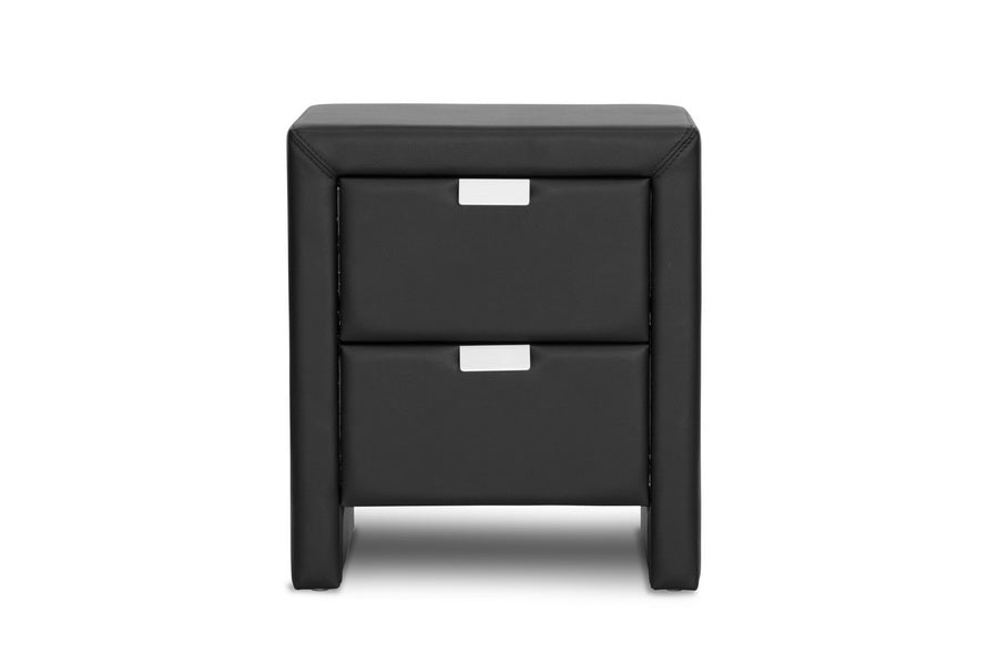 Baxton Studio Frey Upholstered Modern Nightstand