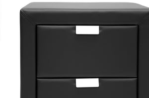 Baxton Studio Frey Black Upholstered Modern Nightstand