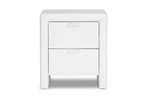 Baxton Studio Frey White Upholstered Modern Nightstand