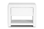 Load image into Gallery viewer, Baxton Studio Massey White Upholstered Modern Nightstand
