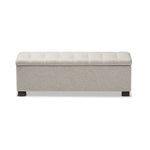 Load image into Gallery viewer, Baxton Studio Roanoke Modern and Contemporary Fabric Upholstered Grid-Tufting Storage Ottoman Bench
