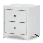 Load image into Gallery viewer, BAXTON STUDIO DORIAN WHITE FAUX LEATHER UPHOLSTERED MODERN NIGHTSTAND
