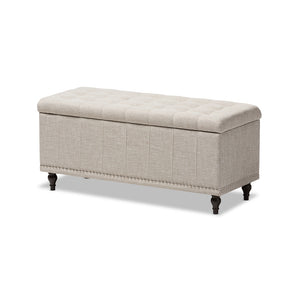 Baxton Studio Kaylee Modern Classic Fabric Upholstered Button-Tufting Storage Ottoman Bench