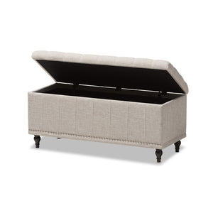 Baxton Studio Kaylee Modern Classic Fabric Upholstered Button-Tufting Storage Ottoman Bench