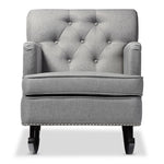 Load image into Gallery viewer, Baxton Studio Bethany Modern And Contemporary Grey Fabric Upholstered Button-Tufted Rocking Chair
