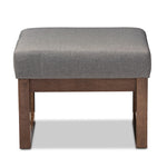 Load image into Gallery viewer, BAXTON STUDIO YASHIYA MID-CENTURY RETRO MODERN GREY FABRIC UPHOLSTERED OTTOMAN STOOL
