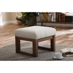 Load image into Gallery viewer, Baxton Studio Yashiya Mid-Century Retro Modern Light Beige Fabric Upholstered Ottoman Stool
