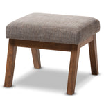 Load image into Gallery viewer, Baxton Studio Aberdeen Mid-Century Modern Walnut Wood Finishing And Gravel Fabric Upholstered Ottoman
