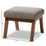 Load image into Gallery viewer, Baxton Studio Aberdeen Mid-Century Modern Walnut Wood Finishing And Gravel Fabric Upholstered Ottoman
