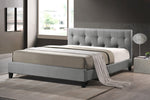 Load image into Gallery viewer, Baxton Studio Annette Gray Linen Modern Bed With Upholstered Headboard - Full Size
