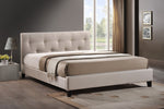 Load image into Gallery viewer, Baxton Studio Annette Light Beige Linen Modern Bed With Upholstered Headboard - Full Size
