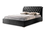 Load image into Gallery viewer, BIANCA BLACK MODERN BED WITH TUFTED HEADBOARD - QUEEN SIZE
