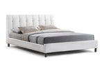 Load image into Gallery viewer, BAXTON STUDIO VINO WHITE MODERN BED WITH UPHOLSTERED HEADBOARD - FULL SIZE
