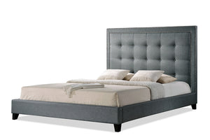 Baxton Studio Hirst Gray Platform Bed - King Size, Queen Size