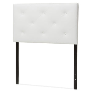 Baxton Studio Baltimore Modern And Contemporary White Faux Leather Upholstered Twin Size Headboard