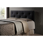 Load image into Gallery viewer, Baxton Studio Dalini Modern And Contemporary King Black Faux Leather Headboard With Faux Crystal Buttons
