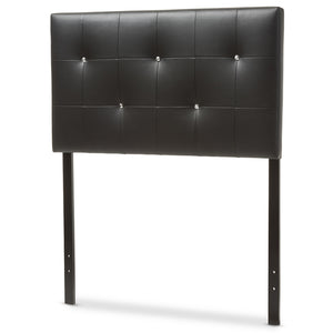 Baxton Studio Kirchem Modern And Contemporary Black Faux Leather Upholstered Twin Size Headboard