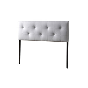 BAXTON STUDIO KIRCHEM UPHOLSTERED WHITE FULL SIZED HEADBOARD