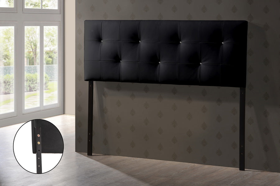 Baxton Studio Kirchem Upholstered Black Full Sized Headboard