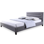 Load image into Gallery viewer, BAXTON STUDIO HILLARY MODERN AND CONTEMPORARY QUEEN SIZE GREY FABRIC UPHOLSTERED PLATFORM BASE BED FRAME
