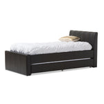 Load image into Gallery viewer, Baxton Studio Cosmo Modern and Contemporary Faux Leather Trundle Bed - Twin Size
