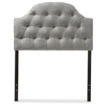 Load image into Gallery viewer, BAXTON STUDIO MORRIS MODERN AND CONTEMPORARY GREY FABRIC UPHOLSTERED BUTTON-TUFTED SCALLOPED TWIN SIZE HEADBOARD
