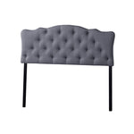 Load image into Gallery viewer, BAXTON STUDIO RITA MODERN AND CONTEMPORARY FULL SIZE GREY FABRIC UPHOLSTERED BUTTON-TUFTED SCALLOPED HEADBOARD
