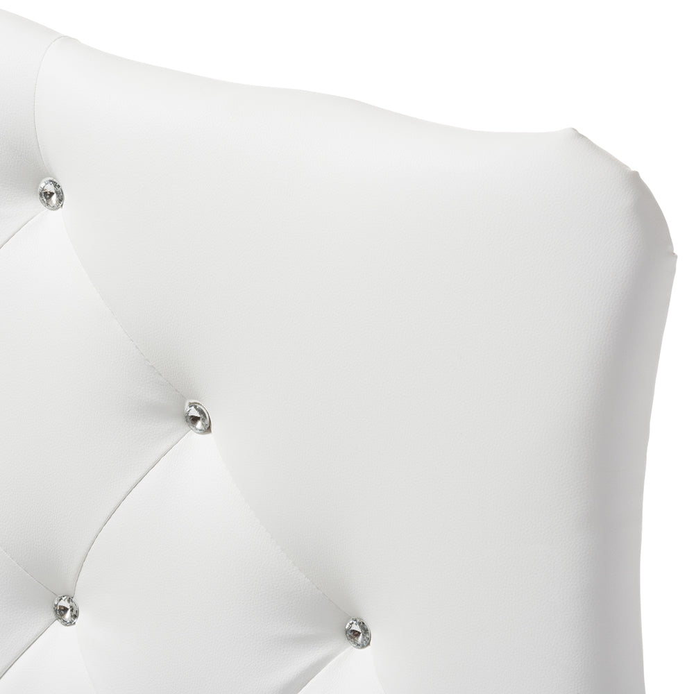 Baxton Studio Rita Modern And Contemporary White Faux Leather Upholstered Button-Tufted Scalloped Twin Size Headboard