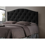 Load image into Gallery viewer, Baxton Studio Myra Modern And Contemporary Full Size Black Faux Leather Upholstered Button-Tufted Scalloped Headboard
