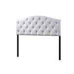 Load image into Gallery viewer, BAXTON STUDIO MYRA MODERN AND CONTEMPORARY FULL SIZE WHITE FAUX LEATHER UPHOLSTERED BUTTON-TUFTED SCALLOPED HEADBOARD
