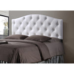 Load image into Gallery viewer, Baxton Studio Myra Modern And Contemporary Full Size White Faux Leather Upholstered Button-Tufted Scalloped Headboard
