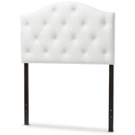 Load image into Gallery viewer, Baxton Studio Myra Modern And Contemporary White Faux Leather Upholstered Button-Tufted Scalloped Twin Size Headboard
