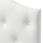 Load image into Gallery viewer, Baxton Studio Myra Modern And Contemporary White Faux Leather Upholstered Button-Tufted Scalloped Twin Size Headboard
