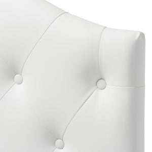 Baxton Studio Myra Modern And Contemporary White Faux Leather Upholstered Button-Tufted Scalloped Twin Size Headboard