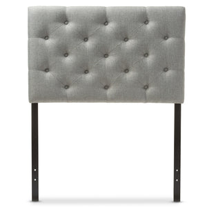 BAXTON STUDIO VIVIANA MODERN AND CONTEMPORARY GREY FABRIC UPHOLSTERED BUTTON-TUFTED TWIN SIZE HEADBOARD