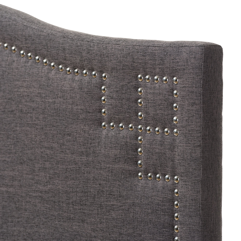 Baxton Studio Aubrey Modern And Contemporary Dark Grey Fabric Upholstered King Size Headboard