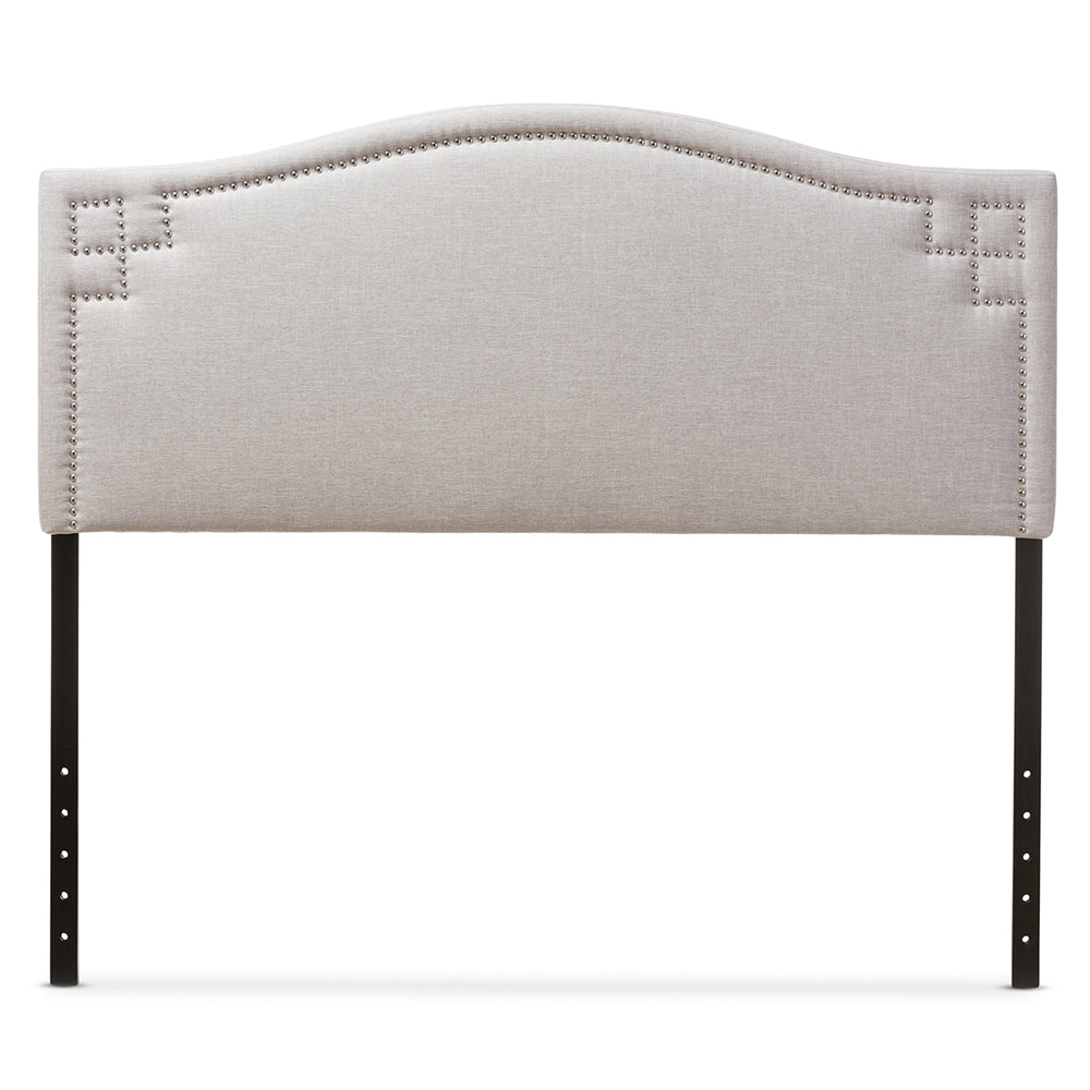 BAXTON STUDIO AUBREY MODERN AND CONTEMPORARY GREYISH BEIGE FABRIC UPHOLSTERED FULL SIZE HEADBOARD